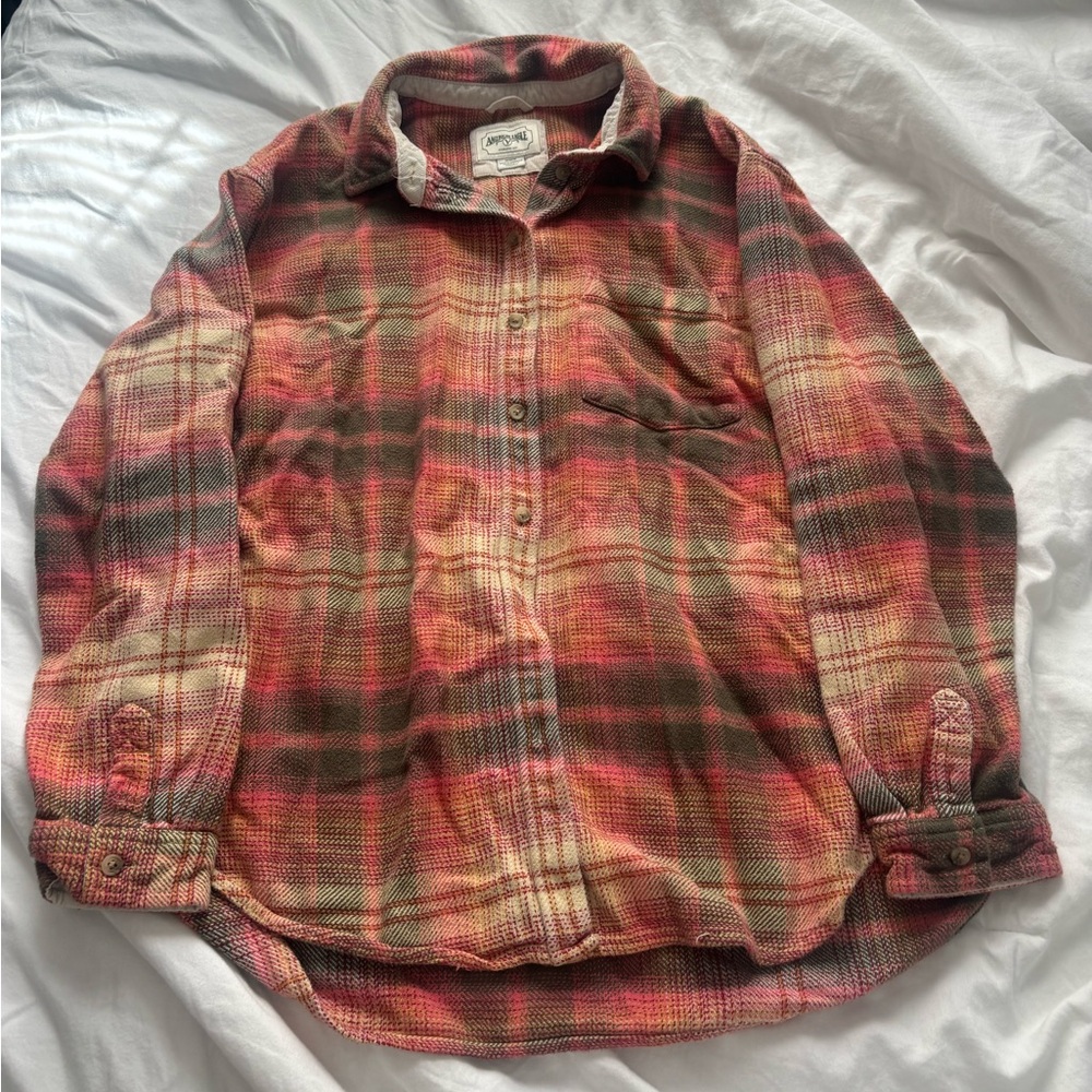 American Eagle Plaid Button-Down Shirt